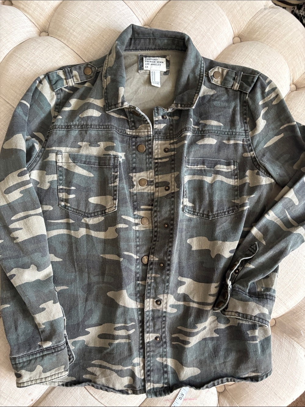 Forever 21 Camouflage Utility Jacket in Green and Tan